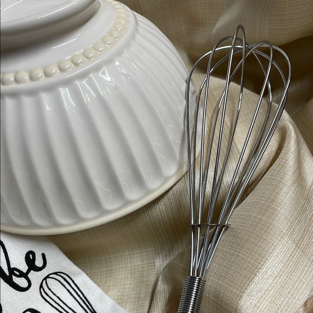 Lenox White Mixing Bowl with Whisk and Towel Set - Picture 6 of 6